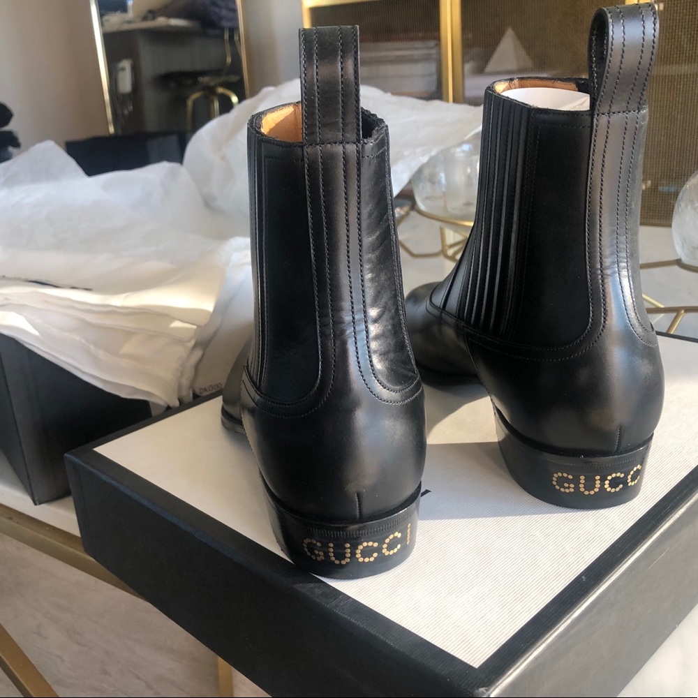 GUCCI Spirit Men Black Leather SS Ankle Boot SZ 9